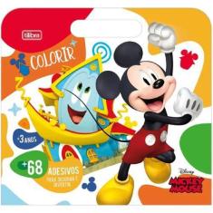 Livro de atividades colorir + adesivos Maleta Mickey Tilibra
