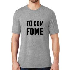Camiseta Tô com fome - Foca na Moda, Cinza, P