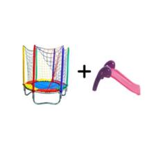 Cama Elástica Pula Pula + Escorregador Baby - Kit de Diversão ao Ar Li