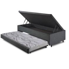 Bicama Box com Baú Solteiro 88x188 com Colchão Auxiliar Linho Cinza - 