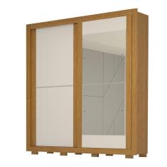 Guarda Roupa Casal Andorra Com Espelho 2 Portas Linhamobília Cinamomo Off White