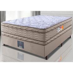 Cama Box Casal Colchão OrtoFirm + Box 138x188x71 Double Face Espuma D33 Dourado