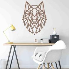 Quadro Decorativo Adorno Lobo II 3mm Vazado - Mdf - Decoarts, Natural