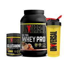 Kit Ultra Whey Pro 900g + Glutamina 300g + Coqueteleira - Universal-Unissex