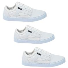 Kit 3 Pares De Tênis Casual Skate Escolar Haymax Original H8-Unissex