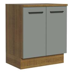 Balcão de Cozinha Agata 70cm 2 Portas Rustic Cinza