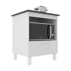 Balcão para Cooktop 4 Bocas J Carvalho Branco Preto