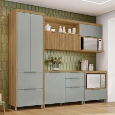 Cozinha 5 Peças 5 Portas 6 Gavetas Ripado Marquesa 100 MDF