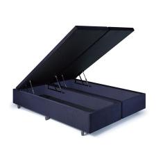 Base Box Baú Casal Bipartido 138x188x42cm com Pistão a Gás Preto