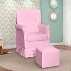 Poltrona de Amamentação  com Puff Corino Suzi Phoenix Baby - Rosa