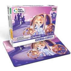 Quebra-Cabeça Cartonado Cinderela 60 Peças Pais e Filhos