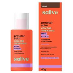 Protetor Solar Facial com Cor Sallve Toque Seco FPS60, 100