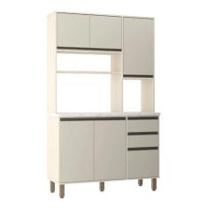 Armário de Cozinha Compacta com 5 Portas e 3 Gavetas Linea Luciane Móv