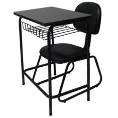 Mesa Escolar com cadeira de Escritório Linha Mesa Escolar Preto - Desi