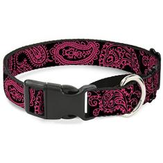 Buckle-Down Coleira para cachorro martingale - estrelas Paisley preta/roxa/branca - 2,54 cm de largura - serve para pescoço de 38,12 a 66,04 cm - Grande