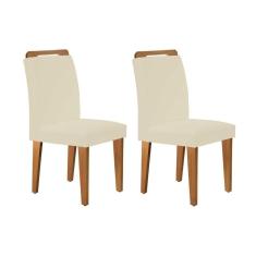 Cadeira Sala De Jantar Athenas Kit 2 Un Imbuia-veludo Creme - Rufato