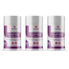 3x Magnésio Malato 60 Capsulas de 500mg Nataly