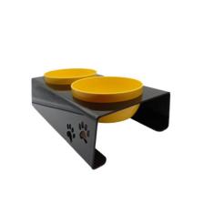 Comedouro duplo para cães e gatos em acrílico com potes - Fábrica de U