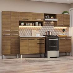 Armário De Cozinha Completa 293cm Com Pia Rustic Emilly Madesa 08 Rust