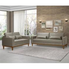Sofá Living 3 e 2 Lugares Valência - 2,20/1,58mts - material sintético