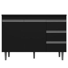 Balcão de Pia Andréia 120 cm Preto  AJL - AJL Móveis