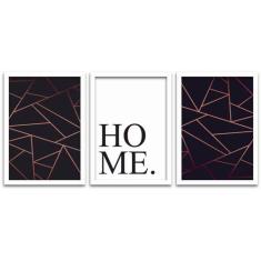 Conjunto Quadros Decorativos 3 peças 40x60 Home - SHD  Soleil Home Dec