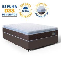 Cama Box com Colchão de Espuma D33 Pillow Top Comfort Luxo Casal 138 c