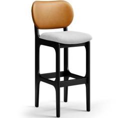 Banqueta Alta Bar Cozinha Sala Jantar Betta L02 Preto Material Sintéti