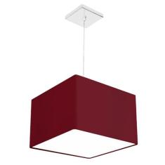 Lustre Cupula Pendente Dome Quadrado 30x20cm Vermelho - MARRYLUZ