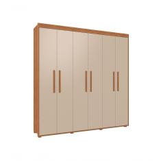 Guarda Roupa Casal Milão 6 Portas de Bater 2 Gavetas 100% MDF Fênix Móveis
