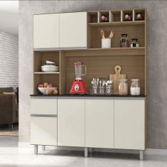 Cozinha Compacta Alice 6 PT 1 GV Carvalho e Off White