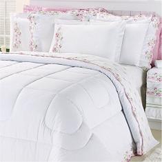 Jogo de Lençol Casal King 200 Fios 04 Peças Emozione Branco - Vilela