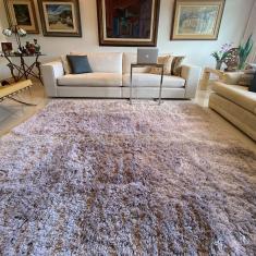 Tapete para Sala e Quarto Felpudo Cronos Casa Dona 100x150 cm Cinza