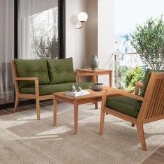 Sofá 2 Lugares Riade Acquablock Stain Jatobá/Verde