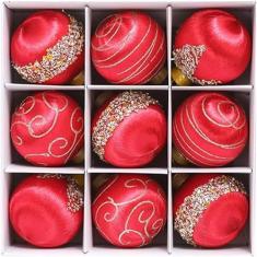 Enfeites de Natal Bolas de Natal de Champanhe, 9 PCS Decorações de Árvore de Natal de Luxo Bolas de Espuma Inquebráveis, Conjunto de Lâmpadas de Natal com Brilho de Cetim para Decoração de Férias/410