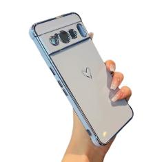 ZTOFERA Capa projetada para Google Pixel 8 Pro de 6,7 polegadas, estampa de corações de amor com borda de revestimento fofo com proteção de lente de câmera, capa de telefone para meninas e mulheres,