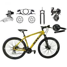 Bicicleta Aro 29 Gti Roma Câmbios Shimano Altus 24v K7 Freios Hidráulicos Garfo Trava - Amarelo Tam.17