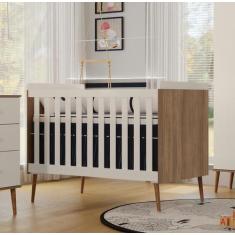 Berço Davi Off White Carvalho Canaã Baby - Móveis Canaã