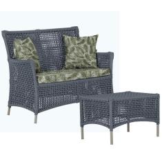 1 Sofá Área e Mesa Igapó Alumínio Pintura Fendi Corda Náutica Estofado