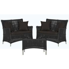 2 Sofás Área e Mesa Igapó Alumínio Pintura Fendi Corda Náutica Estofad