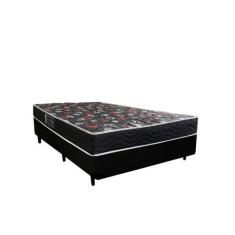 Cama Box Casal Colchão Espuma D28 Oriental Preto Ducci + Box Sintético