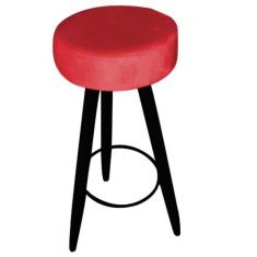 Kit 06 Banqueta Alta Flora Pés Palito em Madeira Preto  Bar Bistrô Coz