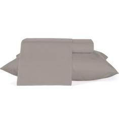 Jogo de Cama Casal Cinza Diamante 4 Peças Hotel Algodão Teka