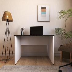 Mesa de Escritório Corp 25mm 90 cm Bramov Móveis Branco/preto