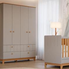 Guarda Roupa de Bebê 4 Portas 4 Gavetas Chantilly Expresso Móveis Fend