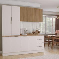 Cozinha Modulada 4 Peças com Tampo 2 Aéreos 5 Portas e 2 Balcões Ipane