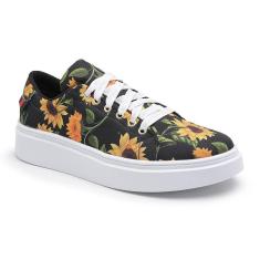 Tenis Feminino Casual Estampado e Liso Conforto-Feminino