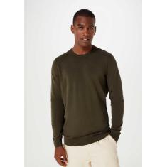 Blusão Básico Masculino Regular Em Tricô - Hering, P, Verde