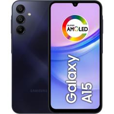 Smartphone Samsung Galaxy A15 4G 128GB Tela 6.5" 4GB RAM Câmera Tripla + Selfie 13MP - Azul Escuro