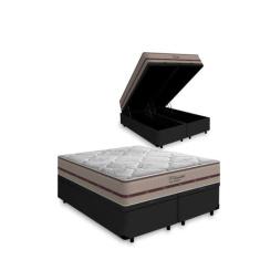 Cama Box Baú Queen Colchão de Molas Ensacadas DAngelis Classic 158cm -